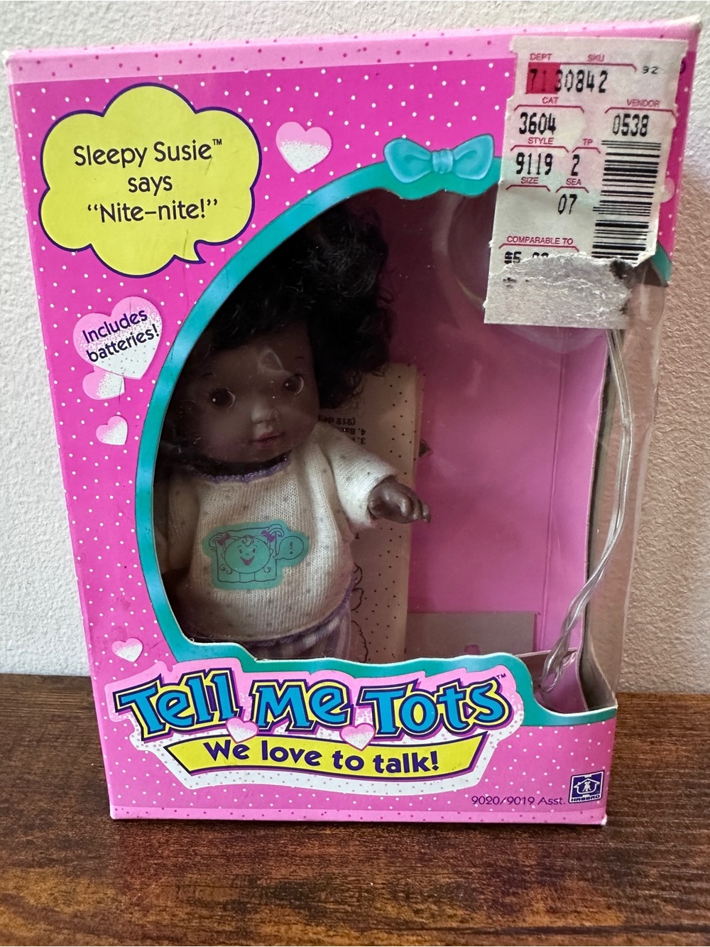 Vtg 1990 Hasbro Tell Me Tots Sleepy Susie Talking Doll African American New